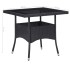 Set de comedor de jardín 5 pzas ratán PE vidrio templado