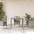 Mesa de jardín superficie de vidrio ratán PE gris 90x90x75