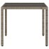 Mesa de jardín superficie de vidrio ratán PE gris 90x90x75