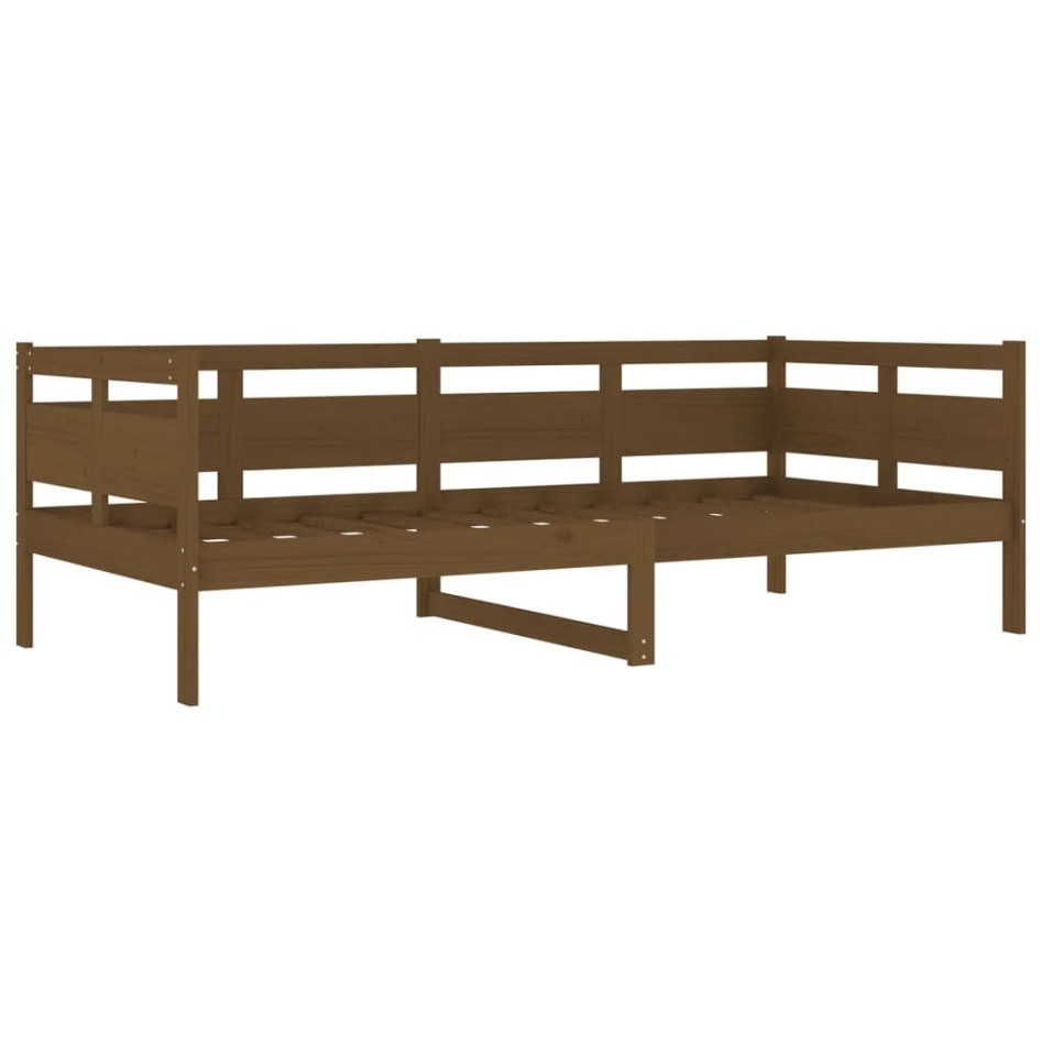 Sofá cama madera maciza de pino marrón miel 90x200