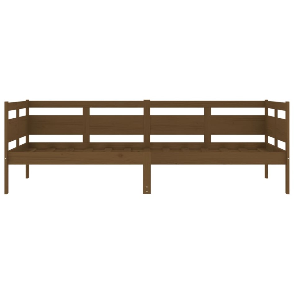 Sofá cama madera maciza de pino marrón miel 90x200