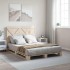Estructura de cama con cabecero madera maciza pino 140x200