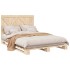 Estructura de cama con cabecero madera maciza pino 140x200
