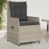 Sillones reclinables de jardín 2 uds ratán sintético gris