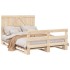 Estructura de cama con cabecero madera maciza pino 140x200