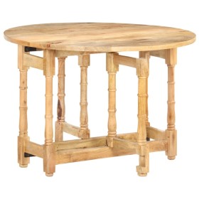 Mesa de comedor redonda de madera maciza de mango 110x76