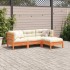 Set de sofás jardín 4 pzas con cojines madera pino marrón