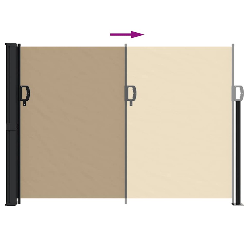 Toldo lateral retráctil beige 140x500
