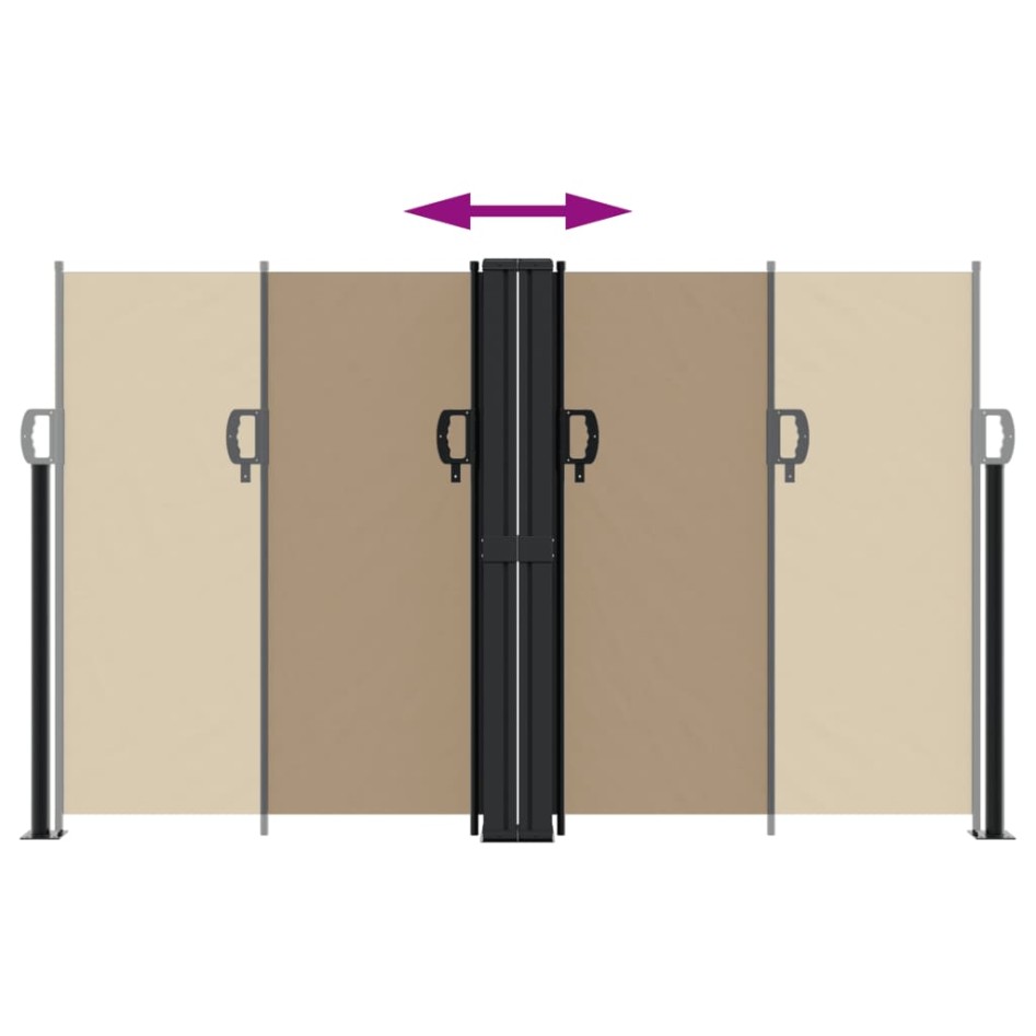 Toldo lateral retráctil gris taupe 140x1000