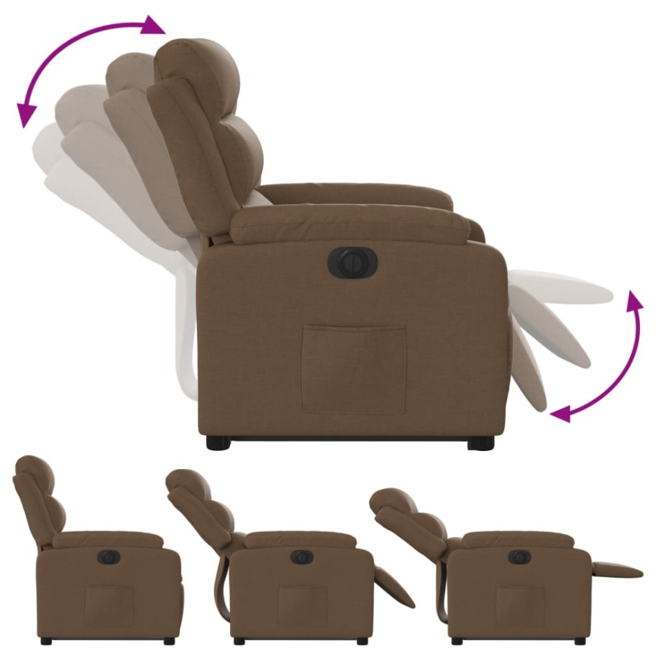 Sillón eléctrico reclinable elevable de tela