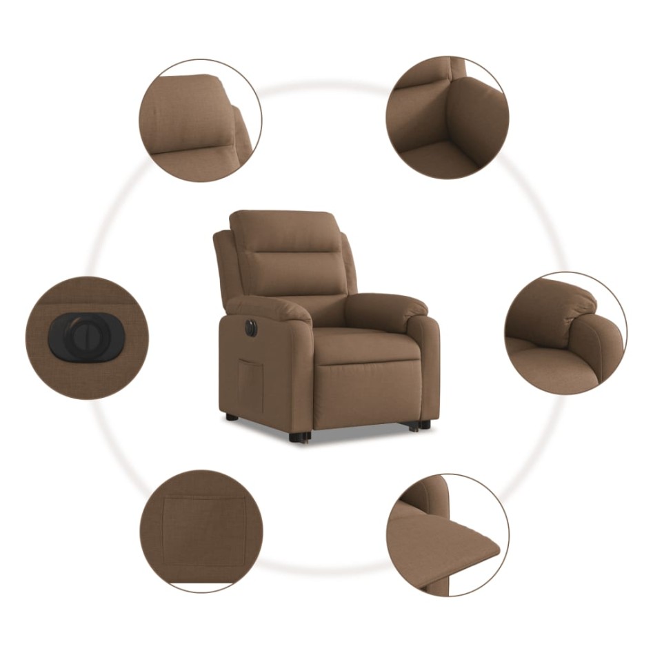 Sillón eléctrico reclinable elevable de tela
