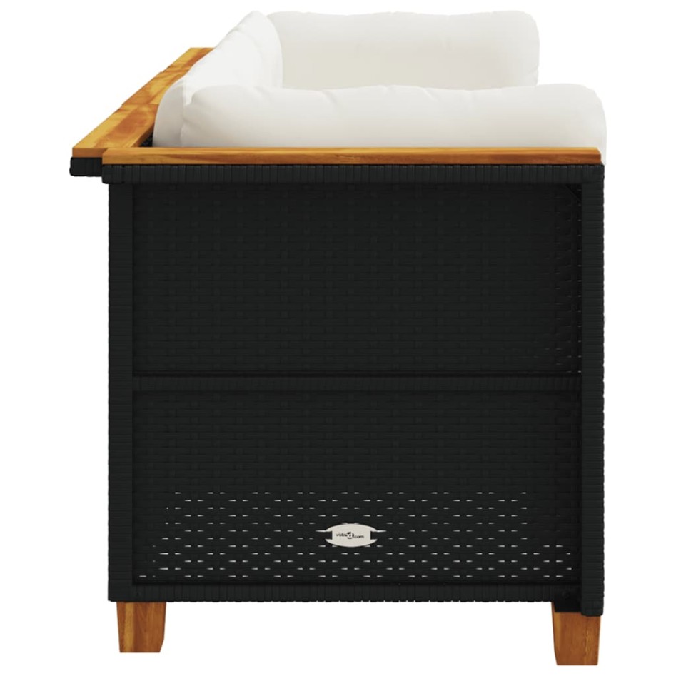 Sofá de jardín de 3 plazas con cojines ratán sintético