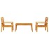Juego de muebles de jardín 3 piezas madera maciza