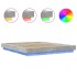 Estructura cama con luces LED madera gris hormigón 150x200