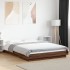 Estructura cama con luces LED madera roble marrón 135x190