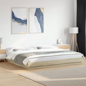 Estructura de cama madera de ingeniería roble Sonoma 180x200