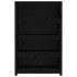Estantería madera maciza de pino negra 80x35x126