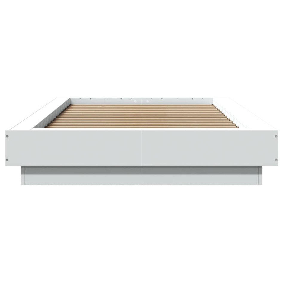 Estructura de cama madera de ingeniería blanca 100x200