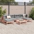 Set de sofás jardín 7 pzas con cojines madera abeto