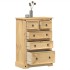 Cómoda cajonera Corona madera maciza de pino 80x43x114