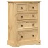 Cómoda cajonera Corona madera maciza de pino 80x43x114
