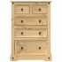 Cómoda cajonera Corona madera maciza de pino 80x43x114