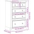 Cómoda cajonera Corona madera maciza de pino 80x43x114