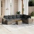 Set de muebles de jardín 9 pzas y cojines ratán sintético