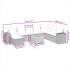 Set de muebles de jardín 9 pzas y cojines ratán sintético