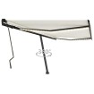 Toldo manual retráctil con LED crema 400x300 cm