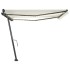 Toldo manual retráctil con LED crema 400x300