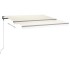 Toldo manual retráctil con LED crema 400x300