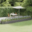 Jardinera arriate acero recubrimiento polvo gris 507x100x36 cm