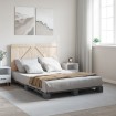 Estructura de cama con cabecero madera pino gris 140x200 cm