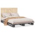 Estructura de cama con cabecero madera pino gris 140x200