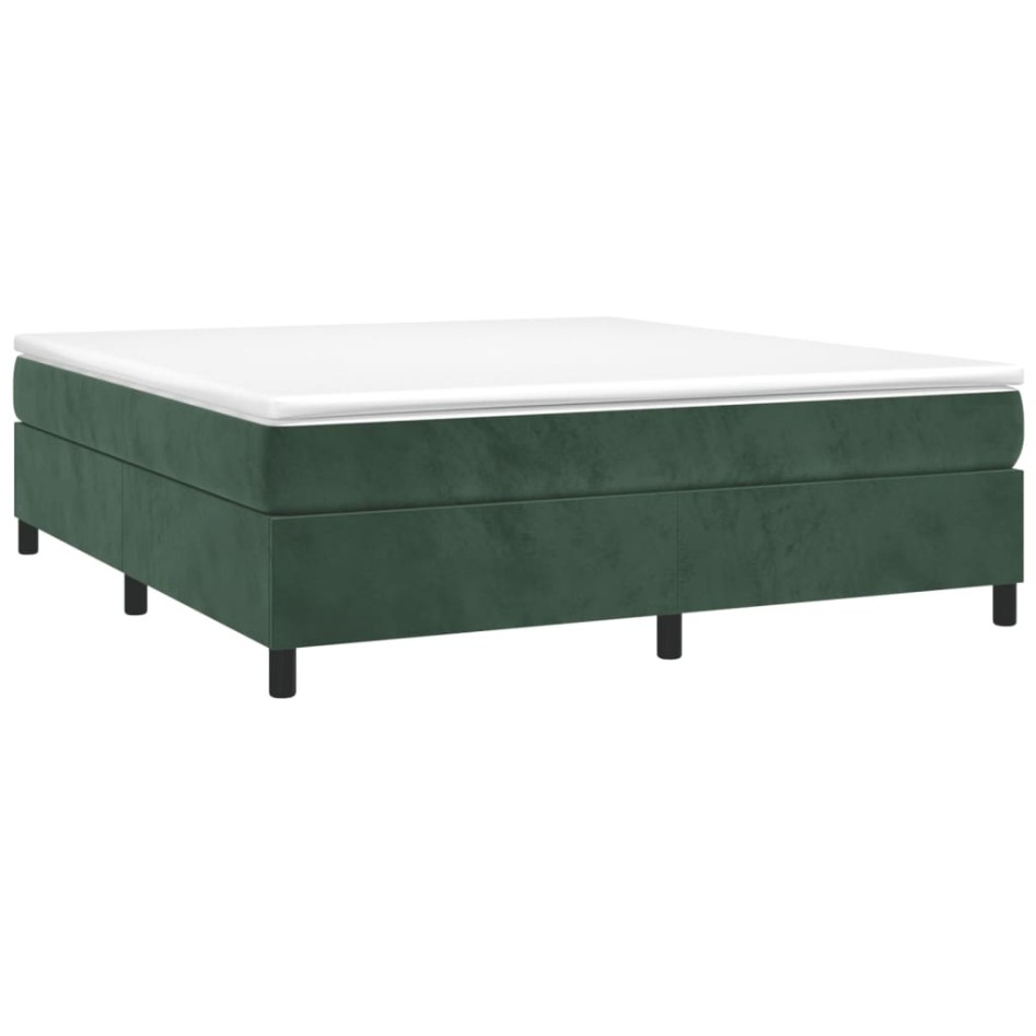 Estructura cama sin colchón terciopelo verde oscuro 180x200