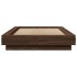 Estructura cama con luces LED madera roble marrón 90x190