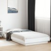 Estructura de cama con LED madera ingeniería blanco 90x190 cm
