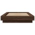 Estructura cama con luces LED madera marrón roble 100x200