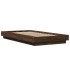 Estructura cama con luces LED madera marrón roble 100x200