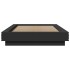 Estructura cama con luces LED madera ingeniería negro