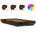 Estructura cama con luces LED madera roble ahumado 75x190