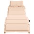 Tumbona con cojín beige madera maciza de