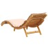 Tumbona con cojín beige madera maciza de