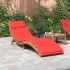 Tumbona con cojín rojo madera maciza de