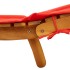 Tumbona con cojín rojo madera maciza de