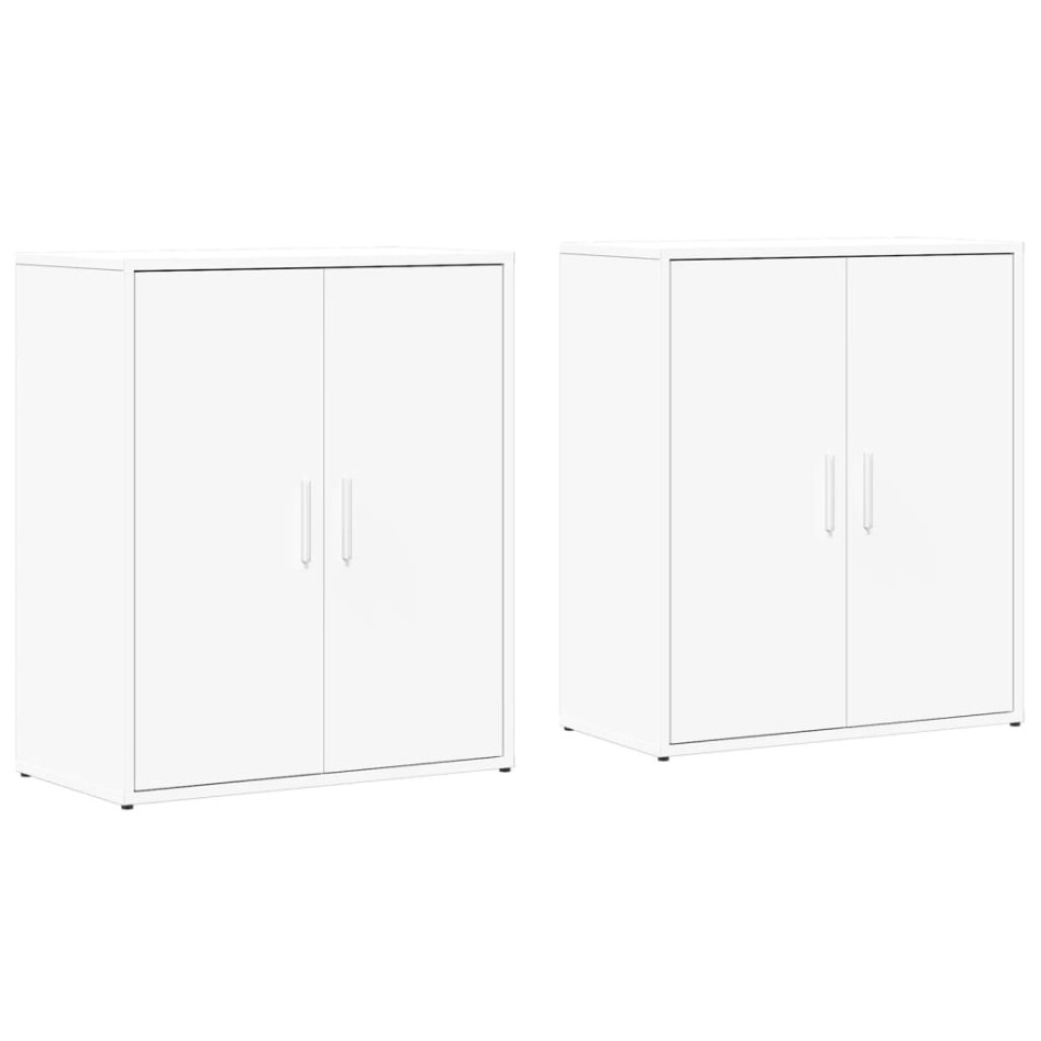 Aparador de madera de ingeniería 2 uds blanco 60x31x70