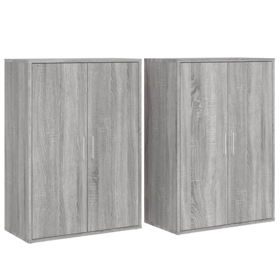 Aparadores 2 uds madera de ingeniería gris Sonoma 60x31x84