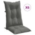 Cojines para silla respaldo alto 6 uds tela gris oscuro