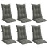 Cojines para silla respaldo alto 6 uds tela gris oscuro
